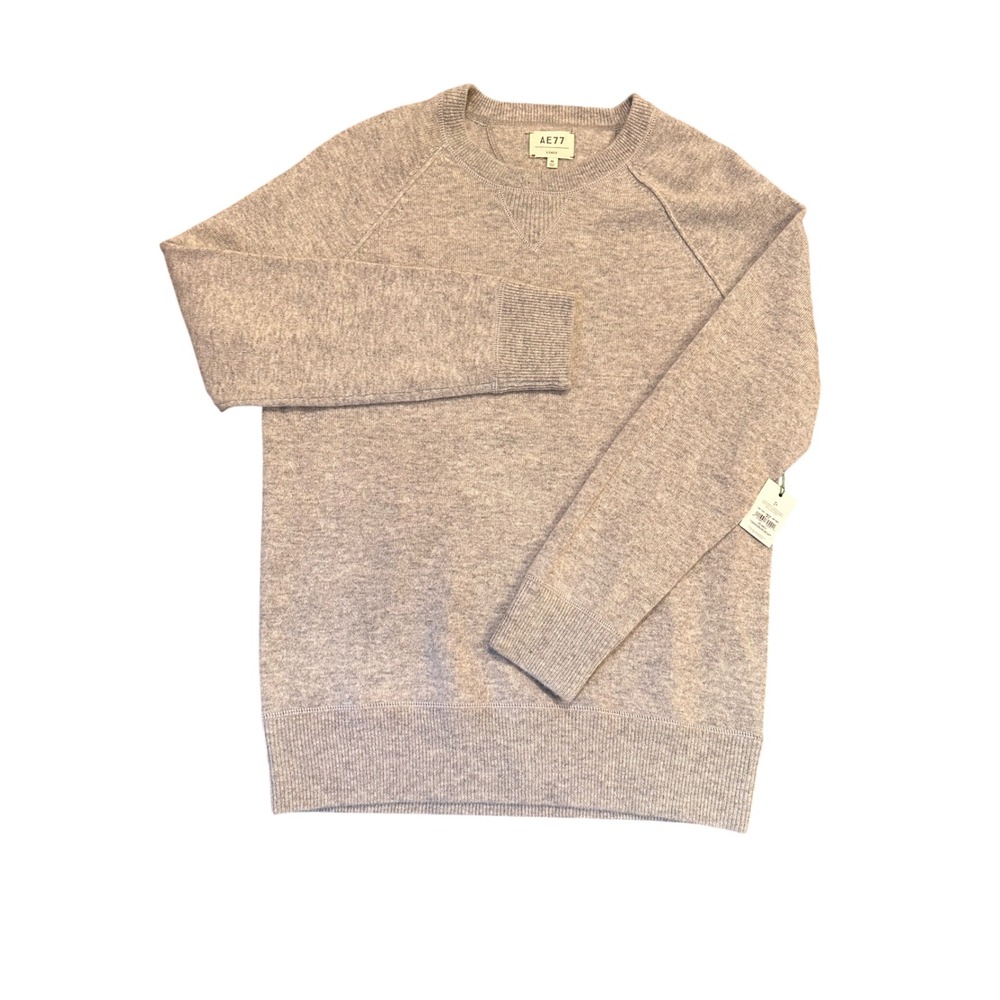 AE77 American Eagle Mens Cashmere Crewneck Sweater Gray 1069-951 Size M NWT